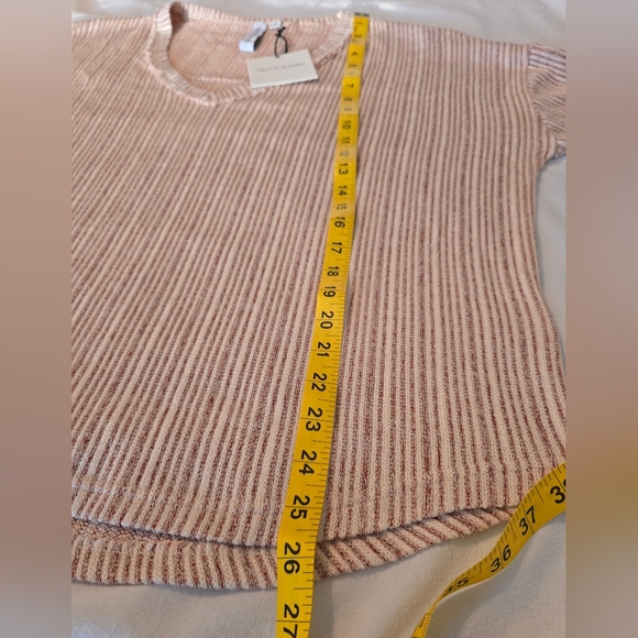 NWT Grace + Karma Ribbed Knit V-Neck Top 1X Neutral Boho Minimalist - Picture 5 of 11